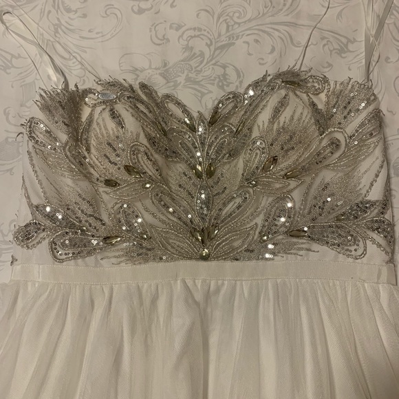 Wedding/Prom Aidan Mattox Strapless Beaded Chiffon - Picture 6 of 11